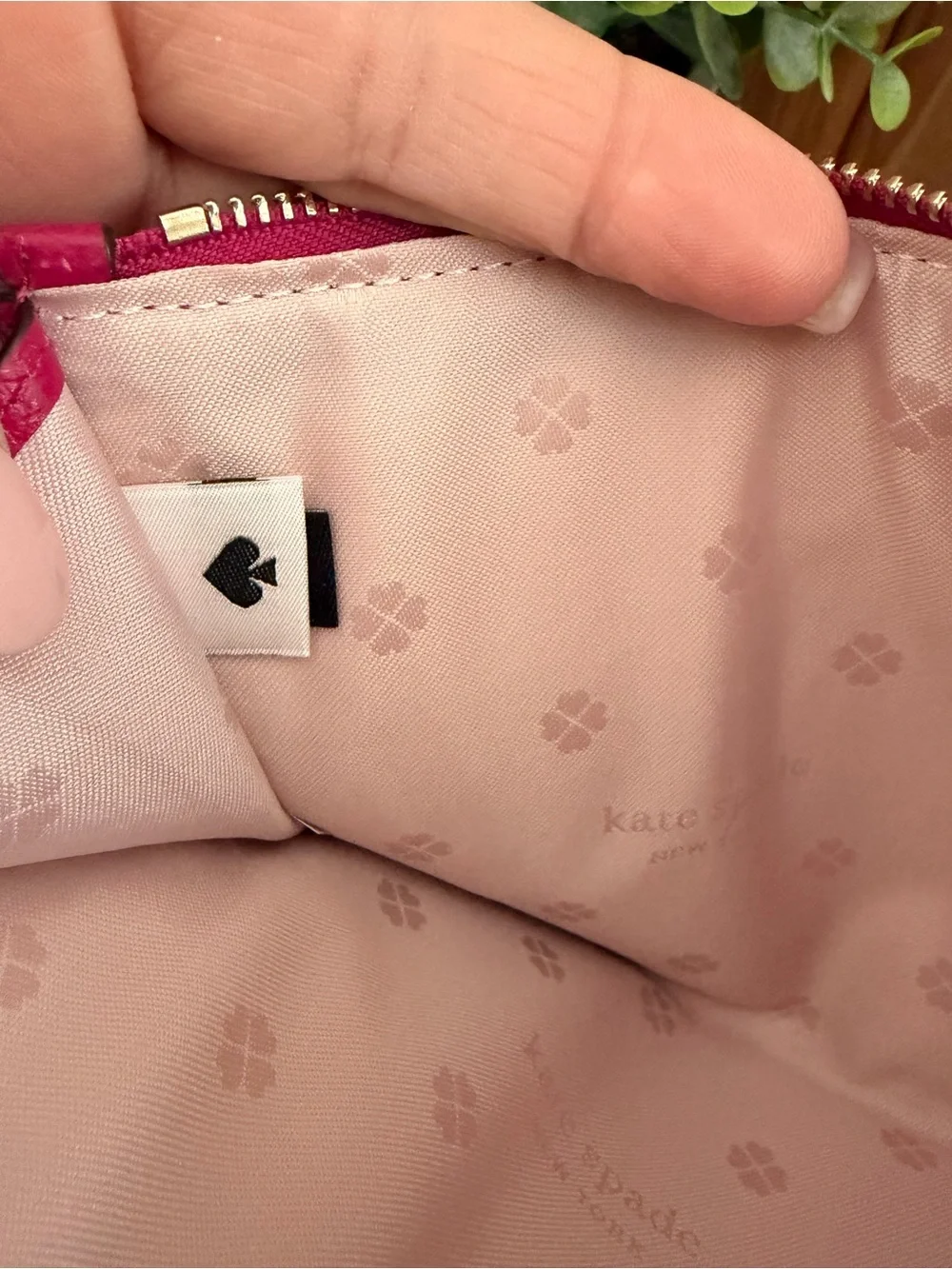 Kate Spade Keaton in Anemone Magenta Pink Leather Wristlet,